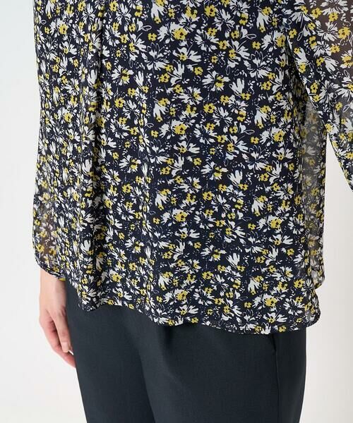 Maison de CINQ / メゾン ドゥ サンク シャツ・ブラウス | 【小さいサイズ】ギャザーフリルネック花柄シフォンブラウス/洗える | 詳細10