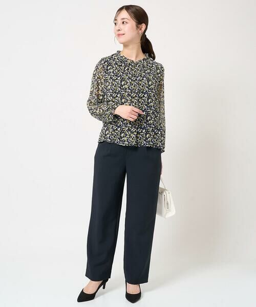 Maison de CINQ / メゾン ドゥ サンク シャツ・ブラウス | 【小さいサイズ】ギャザーフリルネック花柄シフォンブラウス/洗える | 詳細13