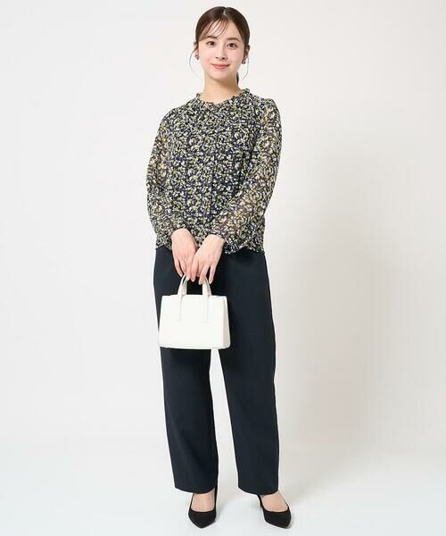 Maison de CINQ / メゾン ドゥ サンク シャツ・ブラウス | 【小さいサイズ】ギャザーフリルネック花柄シフォンブラウス/洗える | 詳細15