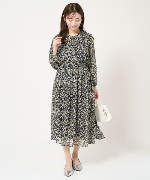 Maison de CINQ / メゾン ドゥ サンク シャツ・ブラウス | 【小さいサイズ】ギャザーフリルネック花柄シフォンブラウス/洗える | 詳細19