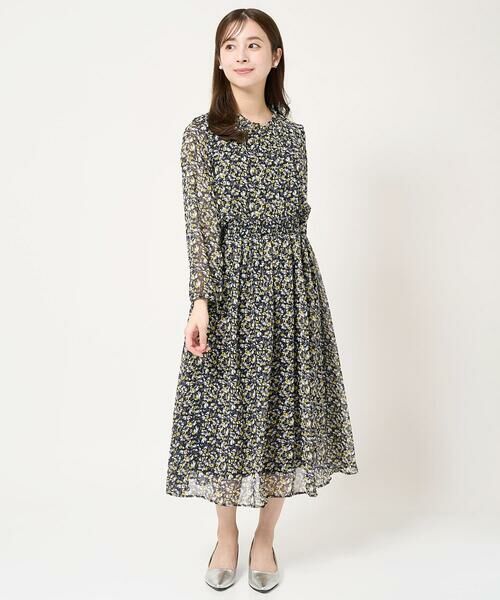 Maison de CINQ / メゾン ドゥ サンク シャツ・ブラウス | 【小さいサイズ】ギャザーフリルネック花柄シフォンブラウス/洗える | 詳細21