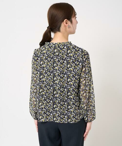 Maison de CINQ / メゾン ドゥ サンク シャツ・ブラウス | 【小さいサイズ】ギャザーフリルネック花柄シフォンブラウス/洗える | 詳細6