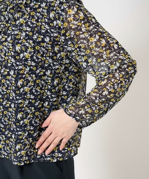 Maison de CINQ / メゾン ドゥ サンク シャツ・ブラウス | 【小さいサイズ】ギャザーフリルネック花柄シフォンブラウス/洗える | 詳細9