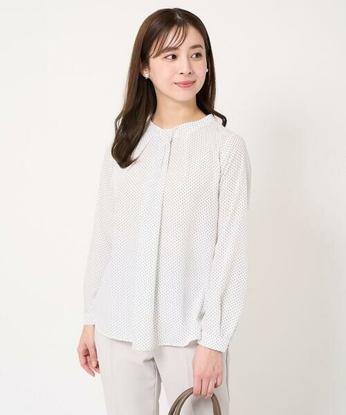 【emily】T.japanドットブラウス　ホワイト emily様専用】T.japanドットブラウス ホワイト