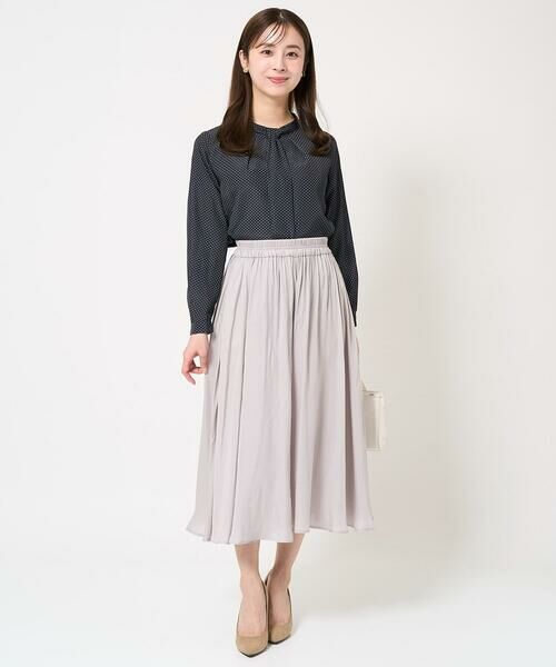 Maison de CINQ / メゾン ドゥ サンク シャツ・ブラウス | 【小さいサイズ】ボウタイ風幾何ドット柄ブラウス/洗える | 詳細12