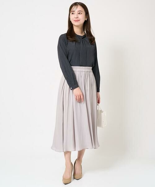 Maison de CINQ / メゾン ドゥ サンク シャツ・ブラウス | 【小さいサイズ】ボウタイ風幾何ドット柄ブラウス/洗える | 詳細13