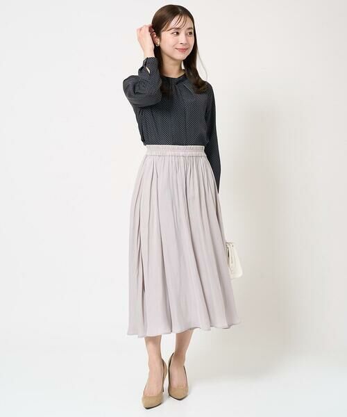 Maison de CINQ / メゾン ドゥ サンク シャツ・ブラウス | 【小さいサイズ】ボウタイ風幾何ドット柄ブラウス/洗える | 詳細14