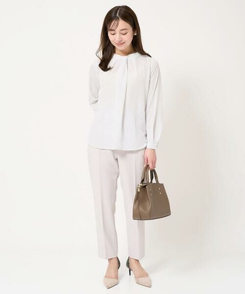 Maison de CINQ / メゾン ドゥ サンク シャツ・ブラウス | 【小さいサイズ】ボウタイ風幾何ドット柄ブラウス/洗える | 詳細17