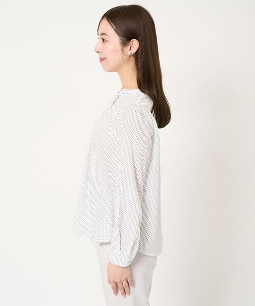 Maison de CINQ / メゾン ドゥ サンク シャツ・ブラウス | 【小さいサイズ】ボウタイ風幾何ドット柄ブラウス/洗える | 詳細4