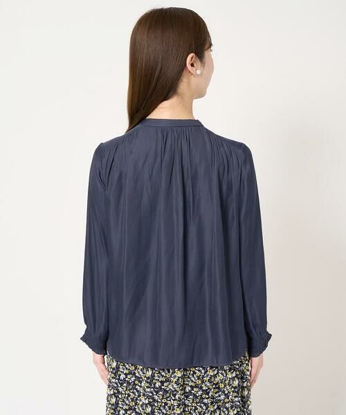 Maison de CINQ / メゾン ドゥ サンク シャツ・ブラウス | 【小さいサイズ】シャーリングデザインサテンブラウス/接触冷感/洗える/セットアップ対応 | 詳細12