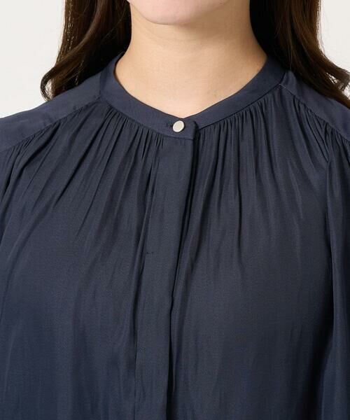 Maison de CINQ / メゾン ドゥ サンク シャツ・ブラウス | 【小さいサイズ】シャーリングデザインサテンブラウス/接触冷感/洗える/セットアップ対応 | 詳細13