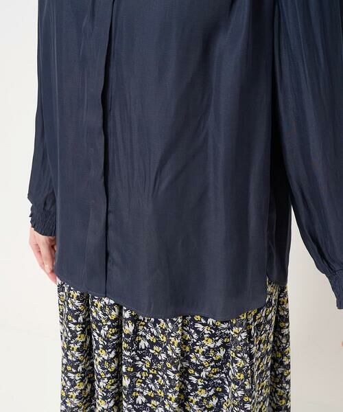 Maison de CINQ / メゾン ドゥ サンク シャツ・ブラウス | 【小さいサイズ】シャーリングデザインサテンブラウス/接触冷感/洗える/セットアップ対応 | 詳細15