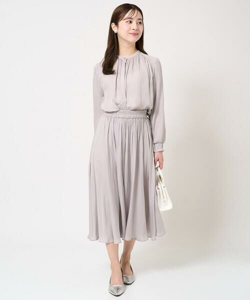 Maison de CINQ / メゾン ドゥ サンク シャツ・ブラウス | 【小さいサイズ】シャーリングデザインサテンブラウス/接触冷感/洗える/セットアップ対応 | 詳細6