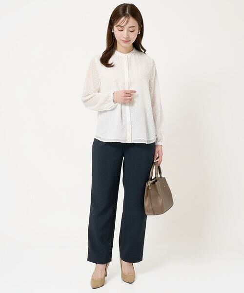 Maison de CINQ / メゾン ドゥ サンク シャツ・ブラウス | 【小さいサイズ】ドットカットジャガードシフォンブラウス/洗える | 詳細16