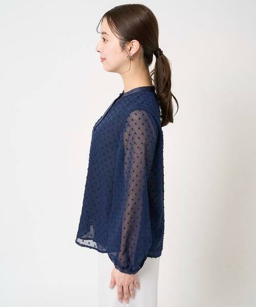 Maison de CINQ / メゾン ドゥ サンク シャツ・ブラウス | 【小さいサイズ】ドットカットジャガードシフォンブラウス/洗える | 詳細4