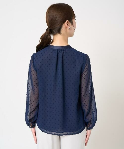 Maison de CINQ / メゾン ドゥ サンク シャツ・ブラウス | 【小さいサイズ】ドットカットジャガードシフォンブラウス/洗える | 詳細5