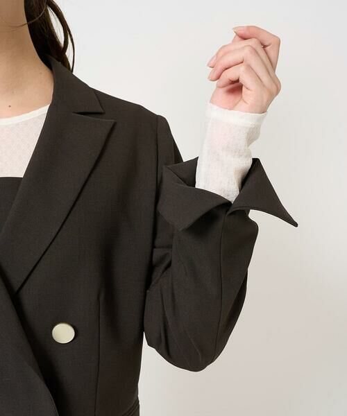 Maison de CINQ / メゾン ドゥ サンク テーラードジャケット | 【小さいサイズ】リネンライク ダブルブレストジャケット/洗える | 詳細10
