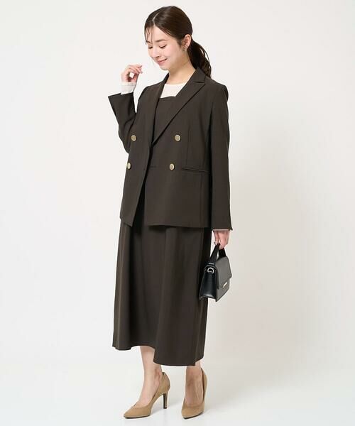 Maison de CINQ / メゾン ドゥ サンク テーラードジャケット | 【小さいサイズ】リネンライク ダブルブレストジャケット/洗える | 詳細19
