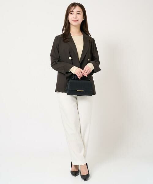 Maison de CINQ / メゾン ドゥ サンク テーラードジャケット | 【小さいサイズ】リネンライク ダブルブレストジャケット/洗える | 詳細21