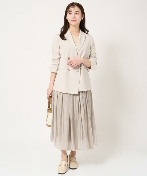 Maison de CINQ / メゾン ドゥ サンク テーラードジャケット | 【小さいサイズ】リネンライク ダブルブレストジャケット/洗える | 詳細28