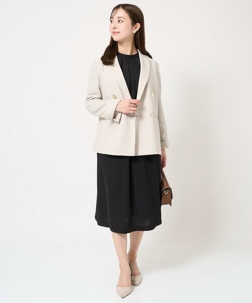 Maison de CINQ / メゾン ドゥ サンク テーラードジャケット | 【小さいサイズ】リネンライク ダブルブレストジャケット/洗える | 詳細30