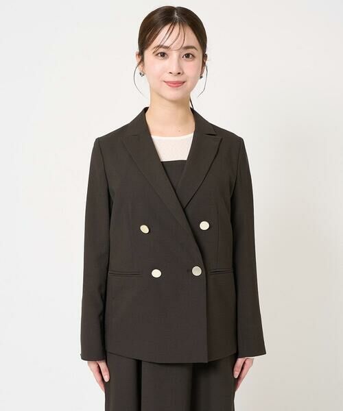 Maison de CINQ / メゾン ドゥ サンク テーラードジャケット | 【小さいサイズ】リネンライク ダブルブレストジャケット/洗える | 詳細5