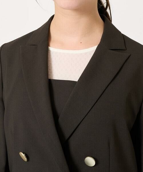 Maison de CINQ / メゾン ドゥ サンク テーラードジャケット | 【小さいサイズ】リネンライク ダブルブレストジャケット/洗える | 詳細8