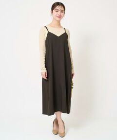 Maison de CINQ / メゾン ドゥ サンク ロング・マキシ丈ワンピース | 【小さいサイズ】リネンライク 2wayキャミワンピース/洗える