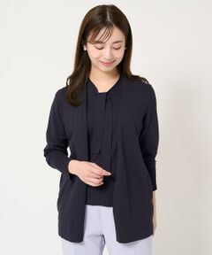 Maison de CINQ / メゾン ドゥ サンク ニット・セーター | 【小さいサイズ】ボウタイデザインカラーニットアンサンブル/洗える