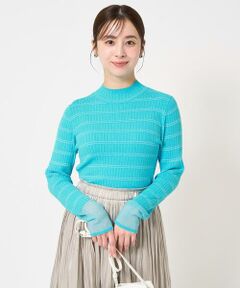 Maison de CINQ / メゾン ドゥ サンク ニット・セーター | 【小さいサイズ】ラメボーダーシアー切替えリブニット/洗える