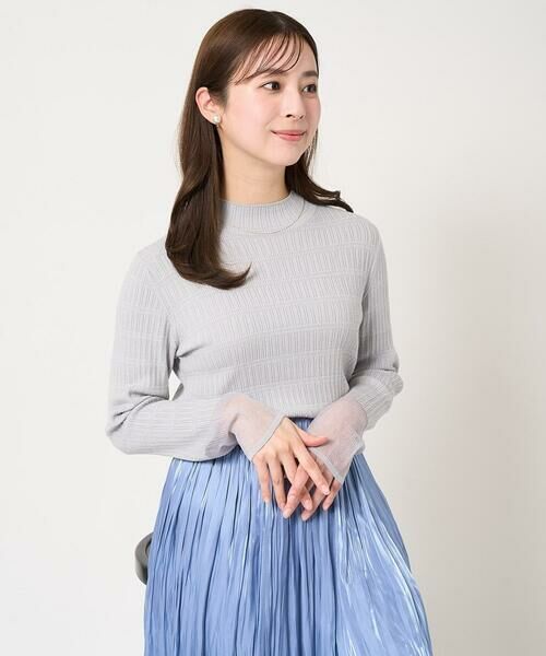 Maison de CINQ / メゾン ドゥ サンク ニット・セーター | 【小さいサイズ】ラメボーダーシアー切替えリブニット/洗える | 詳細1