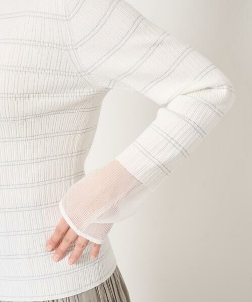 Maison de CINQ / メゾン ドゥ サンク ニット・セーター | 【小さいサイズ】ラメボーダーシアー切替えリブニット/洗える | 詳細10