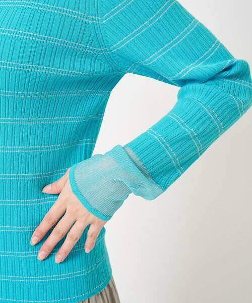 Maison de CINQ / メゾン ドゥ サンク ニット・セーター | 【小さいサイズ】ラメボーダーシアー切替えリブニット/洗える | 詳細16