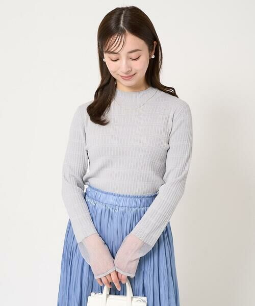 Maison de CINQ / メゾン ドゥ サンク ニット・セーター | 【小さいサイズ】ラメボーダーシアー切替えリブニット/洗える | 詳細2