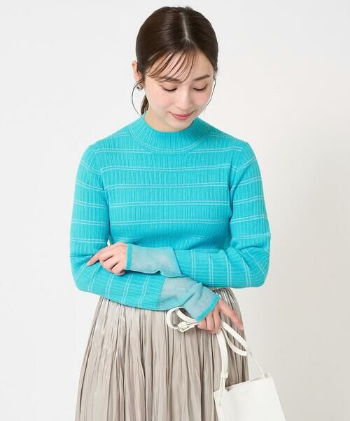 Maison de CINQ / メゾン ドゥ サンク ニット・セーター | 【小さいサイズ】ラメボーダーシアー切替えリブニット/洗える | 詳細4