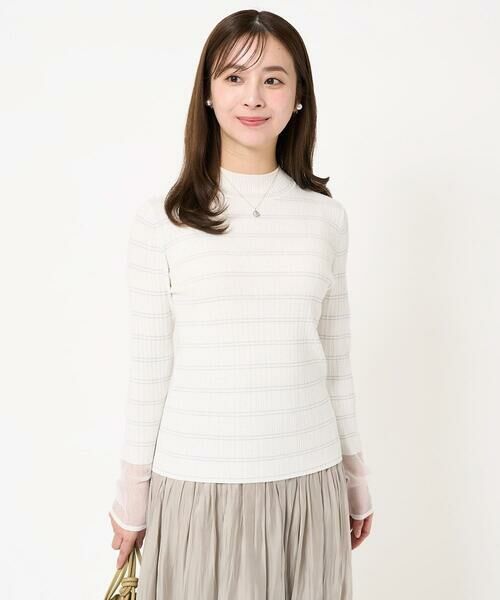Maison de CINQ / メゾン ドゥ サンク ニット・セーター | 【小さいサイズ】ラメボーダーシアー切替えリブニット/洗える | 詳細5