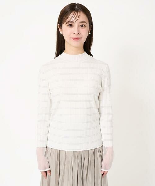 Maison de CINQ / メゾン ドゥ サンク ニット・セーター | 【小さいサイズ】ラメボーダーシアー切替えリブニット/洗える | 詳細6