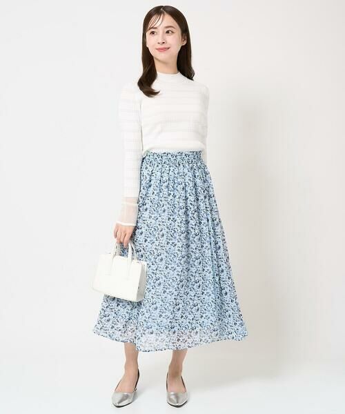 Maison de CINQ / メゾン ドゥ サンク ロング・マキシ丈スカート | 【小さいサイズ】花柄シフォンスカート/丈の長さが選べる/洗える | 詳細18