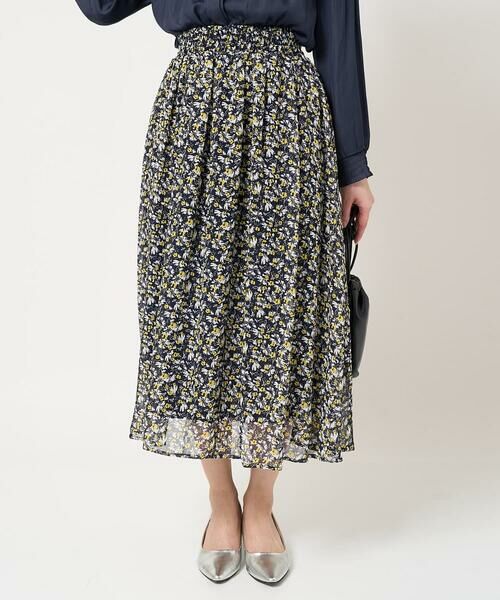 Maison de CINQ / メゾン ドゥ サンク ロング・マキシ丈スカート | 【小さいサイズ】花柄シフォンスカート/丈の長さが選べる/洗える | 詳細2