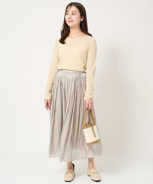 Maison de CINQ / メゾン ドゥ サンク ロング・マキシ丈スカート | 【小さいサイズ】シャイニーサテンスカート/洗える | 詳細27