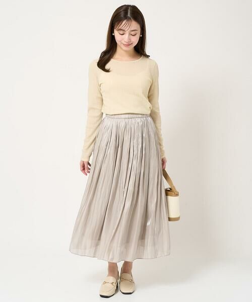 Maison de CINQ / メゾン ドゥ サンク ロング・マキシ丈スカート | 【小さいサイズ】シャイニーサテンスカート/洗える | 詳細28