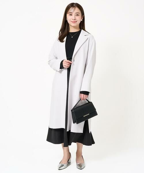 Maison de CINQ / メゾン ドゥ サンク ロング・マキシ丈ワンピース | 【小さいサイズ】ニット×タフタ タックギャザー切替えワンピース/洗える | 詳細18
