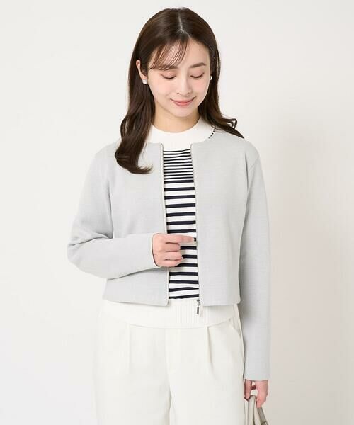 Maison de CINQ / メゾン ドゥ サンク その他アウター | 【小さいサイズ】ジップアップニットブルゾン/洗える/セットアップ対応 | 詳細1