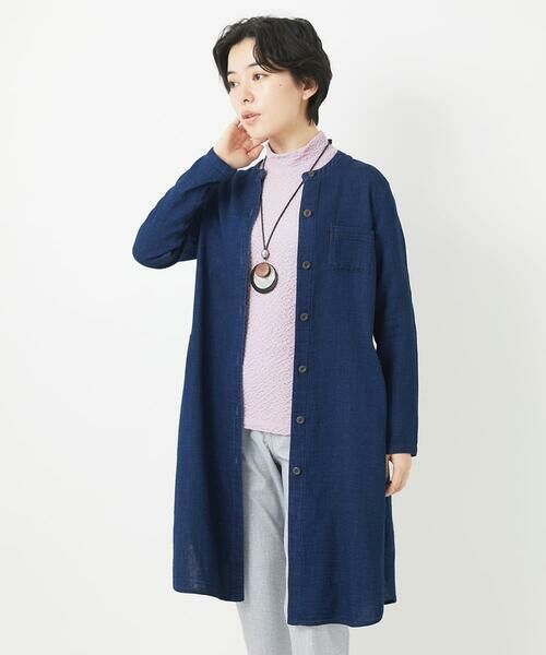 Maison de CINQ / メゾン ドゥ サンク シャツ・ブラウス | 二重織ガーゼデニムロングブラウス | 詳細1