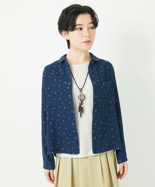 Maison de CINQ / メゾン ドゥ サンク シャツ・ブラウス | 二重織ガーゼデニムドットブラウス | 詳細1