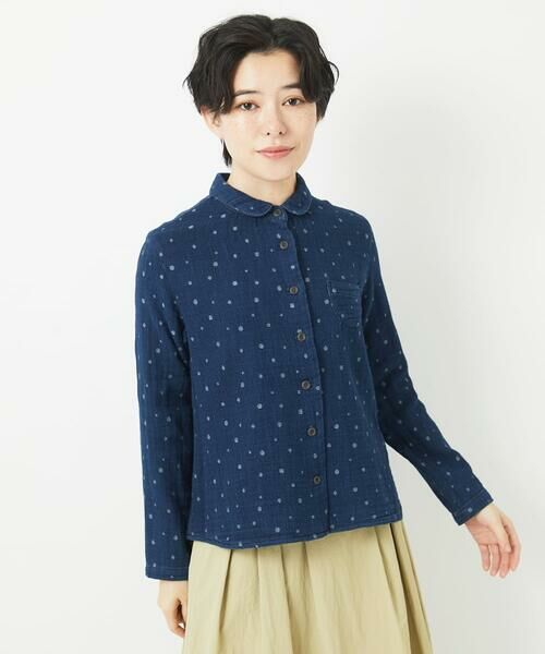 Maison de CINQ / メゾン ドゥ サンク シャツ・ブラウス | 二重織ガーゼデニムドットブラウス | 詳細2