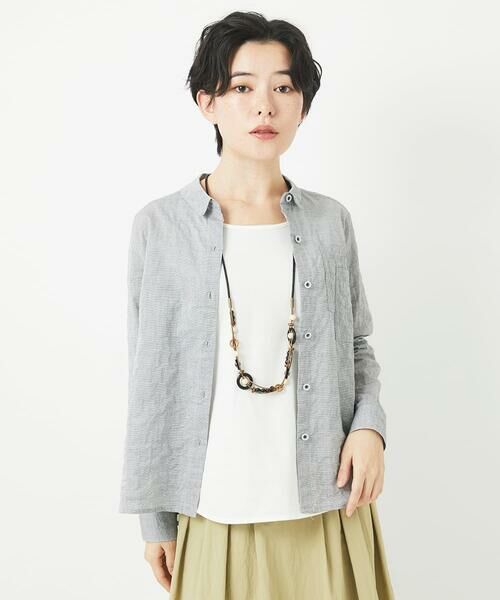 Maison de CINQ / メゾン ドゥ サンク シャツ・ブラウス | [日本製]シャーリングシャンブレーブラウス | 詳細3