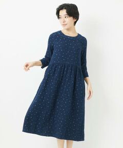 Maison de CINQ / メゾン ドゥ サンク ロング・マキシ丈ワンピース | 二重織ガーゼデニムドットワンピース