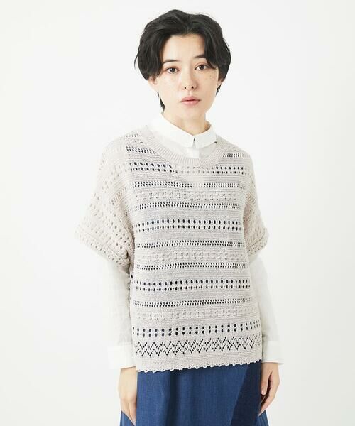Maison de CINQ / メゾン ドゥ サンク ニット・セーター | 透かし編み半袖ニット | 詳細6
