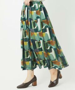 Maison de CINQ / メゾン ドゥ サンク ロング・マキシ丈スカート | [日本製]サモーラチュールプリントスカート